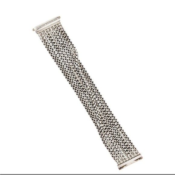 David Yurman Sterling Silver 8 row box chain Bracelet - Picture 4 of 6